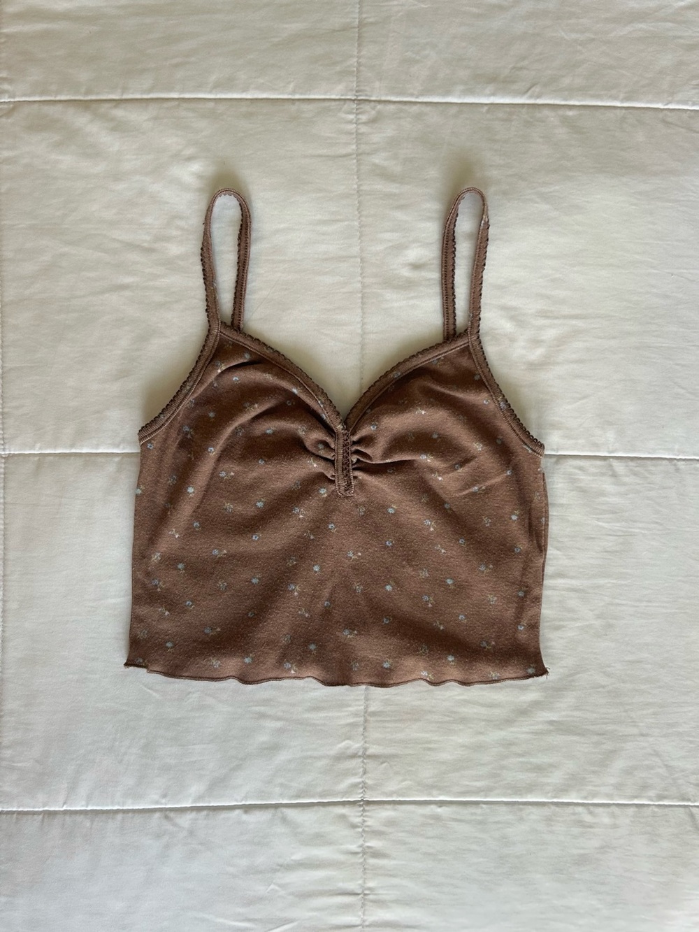 PacSun Brown Floral Cropped Tank Too